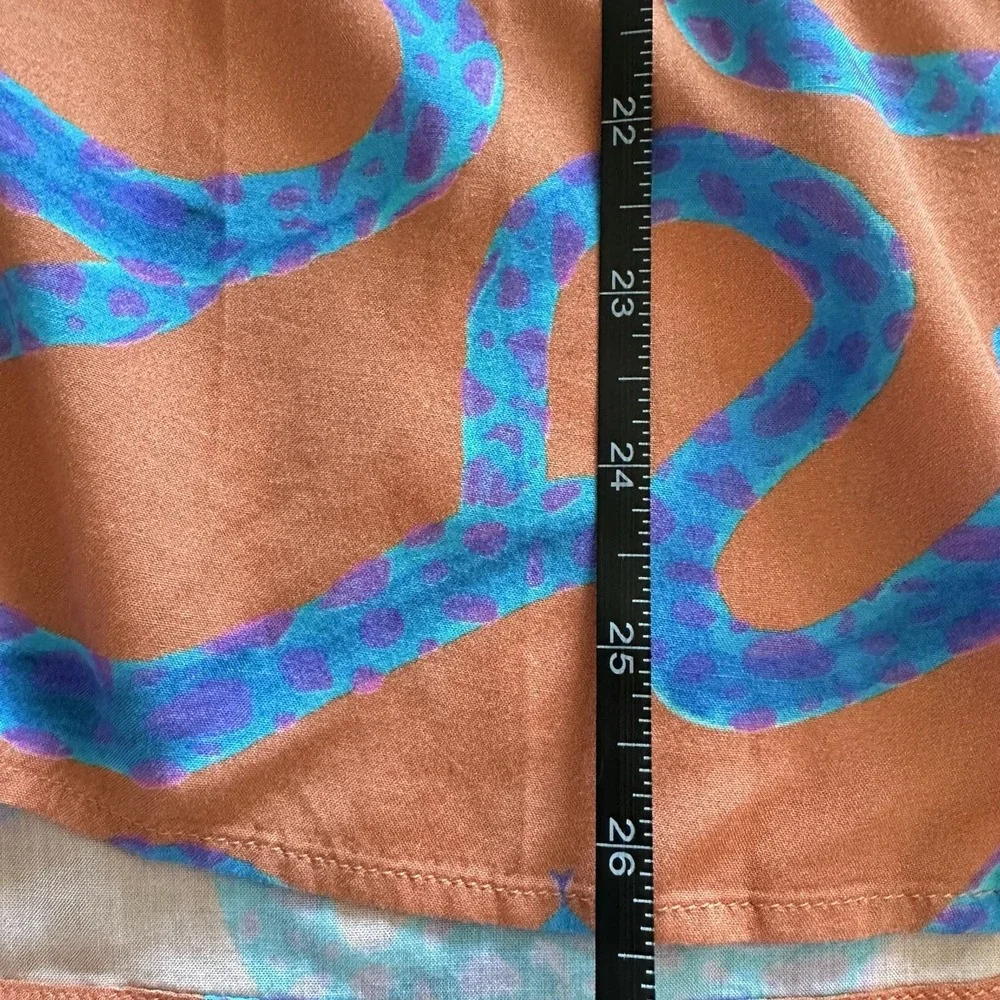 Men's Hammer Made Medium Short Sleeve Button Up Shirt Pink Snake Print Beach - Picture 7 of 8